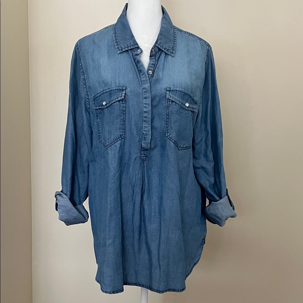 Earl Jeans Women’s Blue Denim Blouse Size L